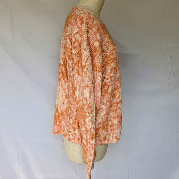 525 Sweater Shaker Knit Crew Neck Pullover Boxy Fit 100% Cotton Peach Pink L EUC - Picture 5 of 10